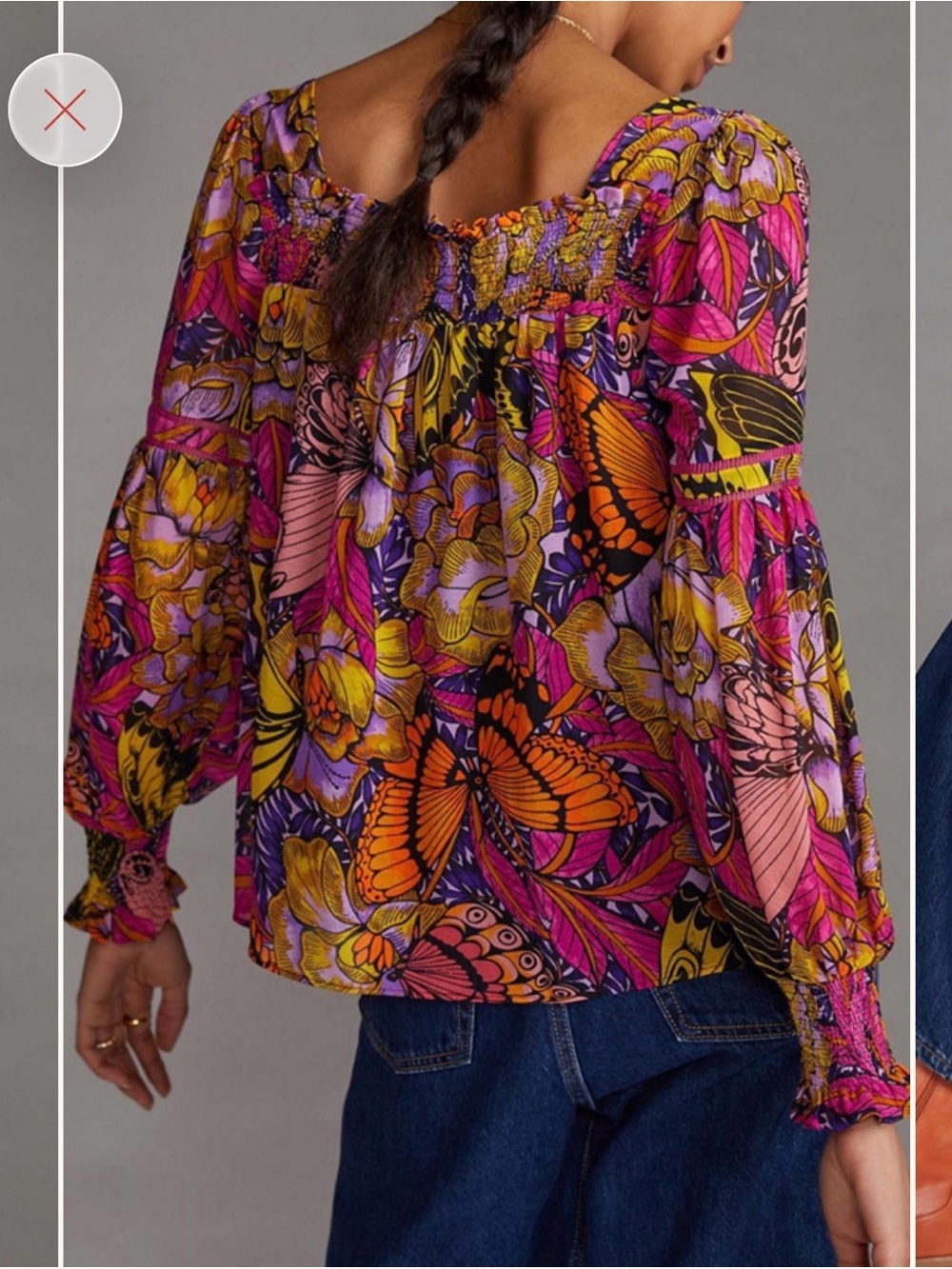 Alexandra Farmer for Anthropologie Butterfly Peasant Blouse - Picture 6 of 6